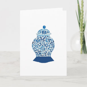 Blue White Ginger Jar Greeting Card