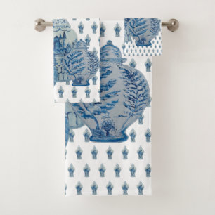 Blue & White Ginger Jars Bath Towel Set