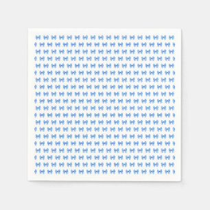 Blue-white gingham bow pattern napkin