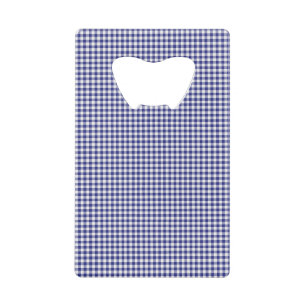Blue-White Gingham-CARD BOTTLE OPENER Wallet Bottle Opener