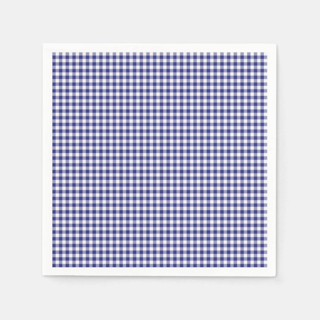 Blue-White Gingham-PAPER PARTY NAPKINS (Front)