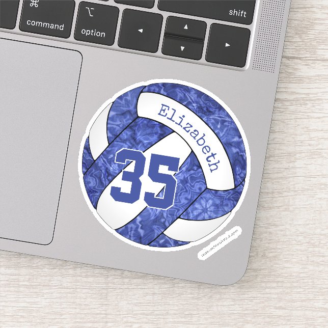 blue white girly volleyball school team colours (Detail)