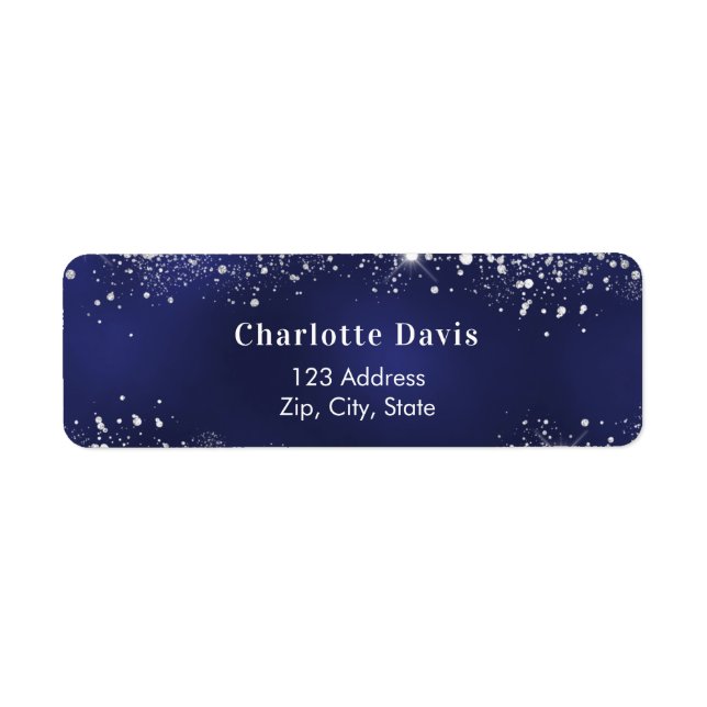Blue white glitter return address (Front)