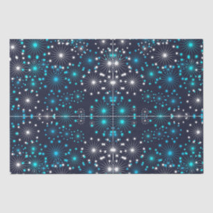 Blue & White Glitter Snowflakes  Tissue Paper