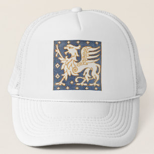 BLUE WHITE GOLD FANTASY GRYPHONS TRUCKER HAT
