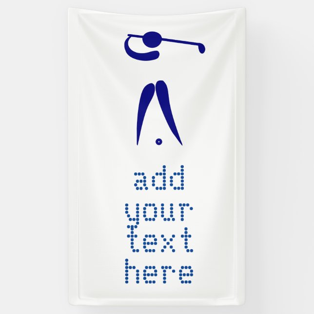 Blue White Golf Player Style Custom Sports Banner (Vertical)