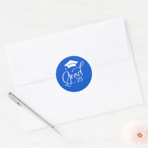 Blue White Grad Script 2025 Envelope Seals