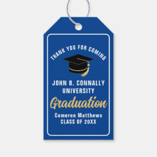 Blue White Graduation Party Personalized Gift Tags