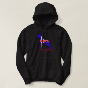 Blue white Great Dane Hoodie