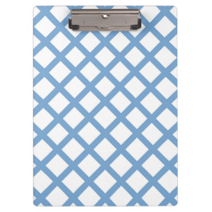 Blue White Harlequin Diamond Stripe Pattern Clipboard