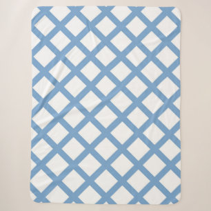 Blue White Harlequin Diamond Stripe Pattern Sherpa Blanket