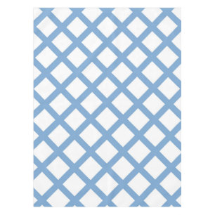 Blue White Harlequin Diamond Stripe Pattern Tablecloth