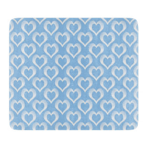 Blue White Hearts Pattern Cutting Board