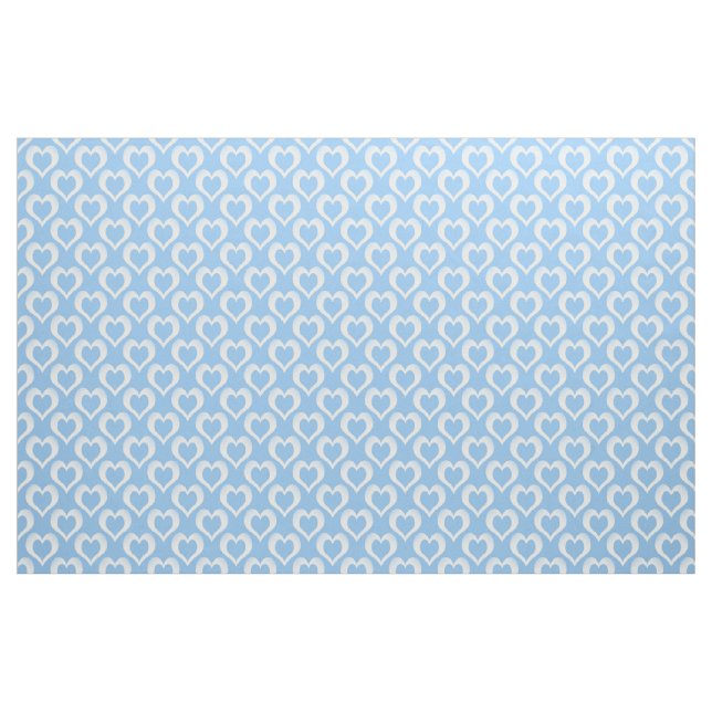 Blue White Hearts Pattern Fabric (Fat Quarter)