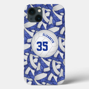 blue white her volleyball team colours personalize iPhone 13 case
