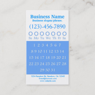 Blue white hole punch appointment card