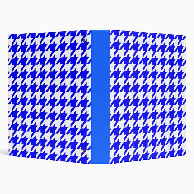 Blue White Houndstooth Check Binder (Background)