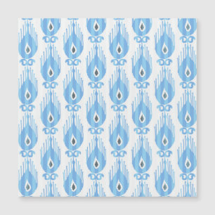 Blue White Ikat Pattern Design
