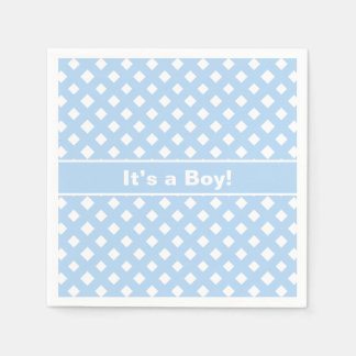 Blue & White It’s a Boy Baby Shower Napkin