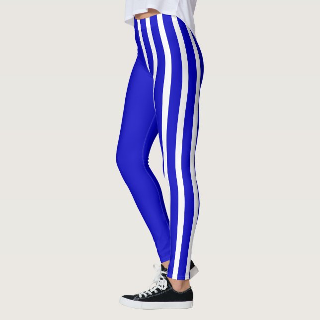 Blue & White Jester Leggings (Left)