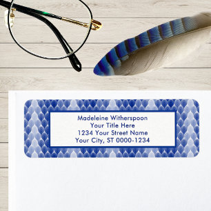 Blue White Leaf Modern Geometric Gradient