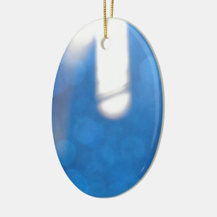 Blue White Light Effects Ceramic Ornament