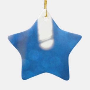 Blue White Light Effects Ceramic Ornament