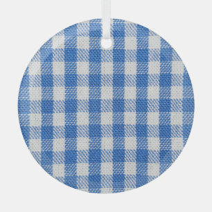 Blue-white lined dining clothes. glass ornament