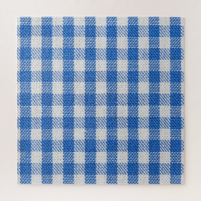 Blue-white lined dining clothes. jigsaw puzzle (Vertical)