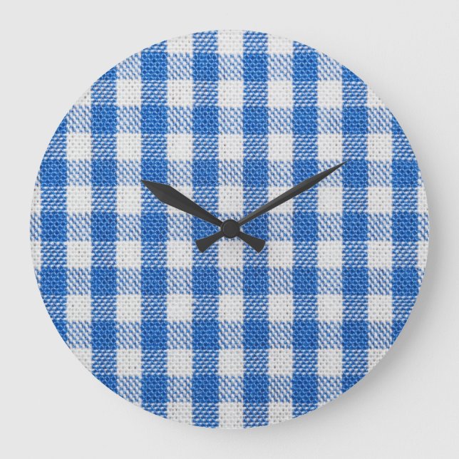 Blue-white lined dining clothes. large clock (Front)
