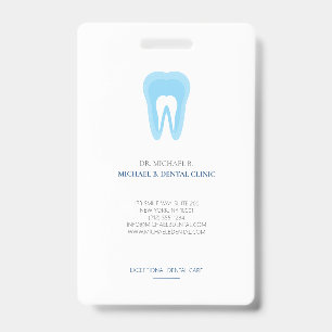 Blue White Logo Dr Dental Dentist Teeth Badge