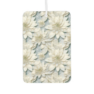 Blue White Lotus Flowers Air Freshener