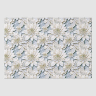 Blue White Lotus Flowers   Tissue Paper