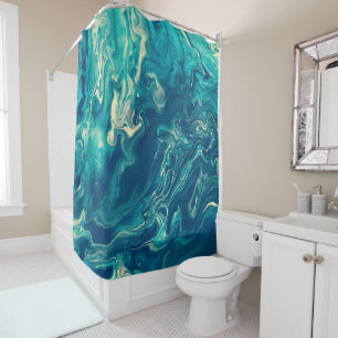 Blue & White Marble Acrylic Abstraction 