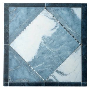 Blue White Marble Ceramic Tile Elegant Interior