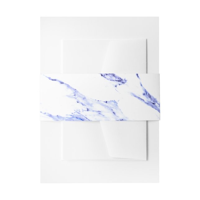 Blue White Marble granite pattern  Invitation Belly Band (Front Example)