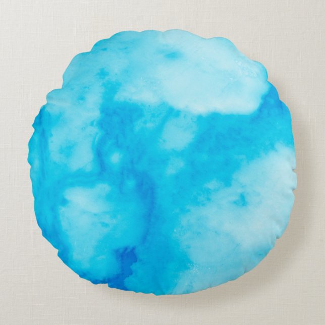 Blue White marble texture with natural patternabst Round Pillow (Front)