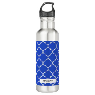 Blue & White Mediterranean Moroccan Pattern 710 Ml Water Bottle