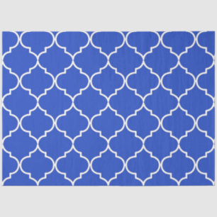 Blue & White Mediterranean Moroccan Pattern  Tissue Paper