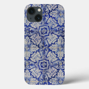 Blue & White Mediterranean Vintage Floral Pattern  iPhone 13 Case