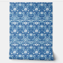 Blue White Modern Art Deco Pattern
