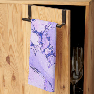 Blue White Modern Italian Marble Elegant Abstract Kitchen Towel