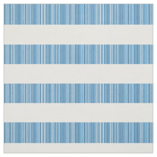 Blue White Modern Stripes Fabric