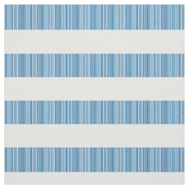 Blue White Modern Stripes Fabric (Swatch)