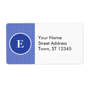 Blue White Monogram Circles Pattern