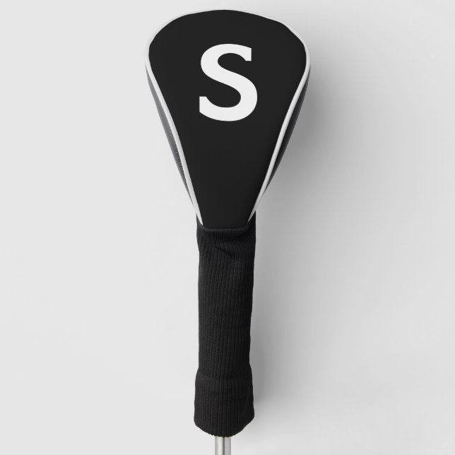 Blue & white monogram initial golf head cover (Front)