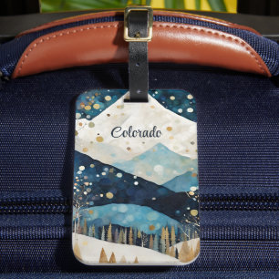 Blue White Mountains Luggage Tag
