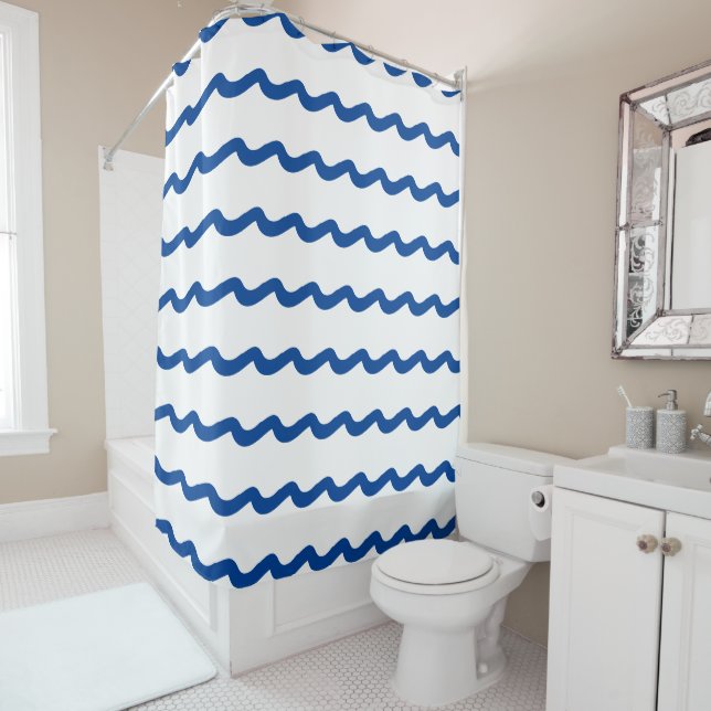 Blue white nautical sea waves pattern (In Situ)