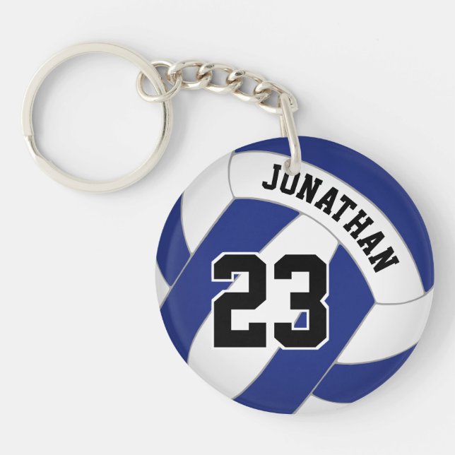 blue white or ANY colour volleyball Keychain (Front)