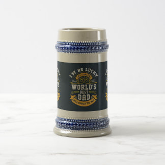 Blue White Orange Worlds Best Dad                  Beer Stein